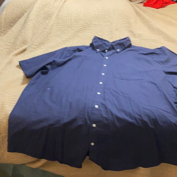 Men’s short sleeve dress shirt navy blue cotton material - Picture 2 of 5